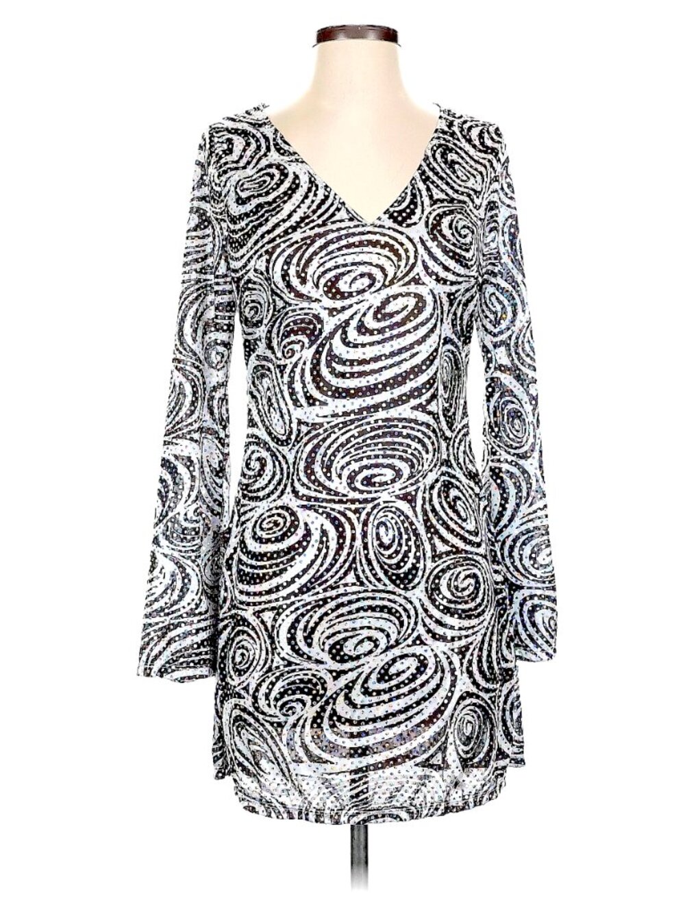 California Costume Collections "Disco Diva" Psychedelic Sequin Dress - Size S - Picture 2 of 10